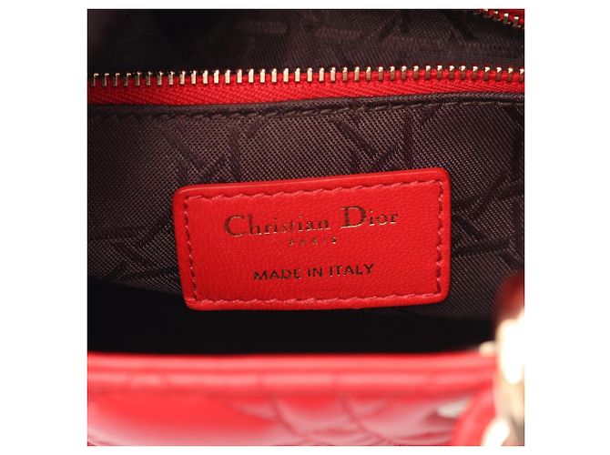 Christian Dior Lady Dior My ABCDIOR Small Cannage Handbag Rosso - vista 4