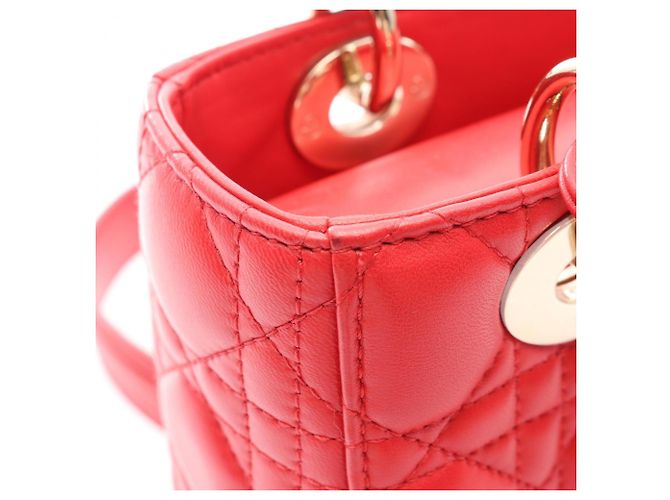 Christian Dior Lady Dior My ABCDIOR Small Cannage Handbag Rosso - vista 5