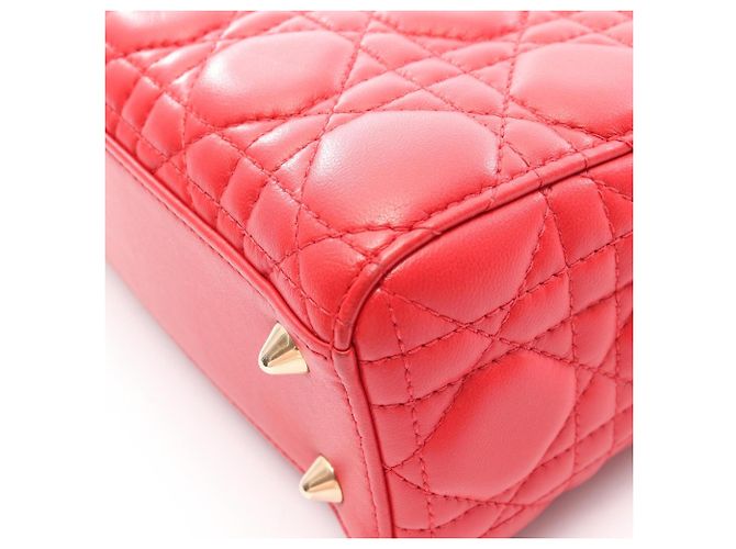 Christian Dior Lady Dior My ABCDIOR Small Cannage Handbag Rosso - vista 6