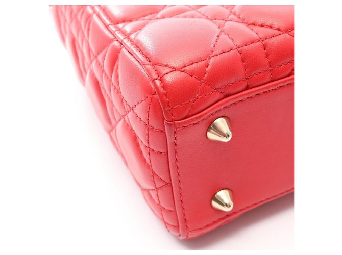 Christian Dior Lady Dior My ABCDIOR Small Cannage Handbag Rosso - vista 7