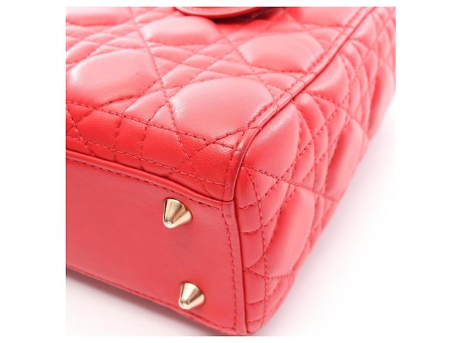 Christian Dior Lady Dior My ABCDIOR Small Cannage Handbag Rosso - vista 8