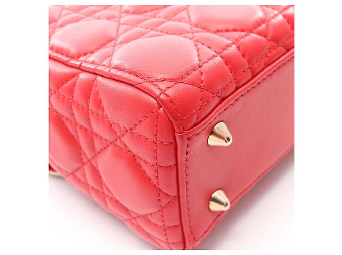 Christian Dior Lady Dior My ABCDIOR Small Cannage Handbag Rosso - vista 9