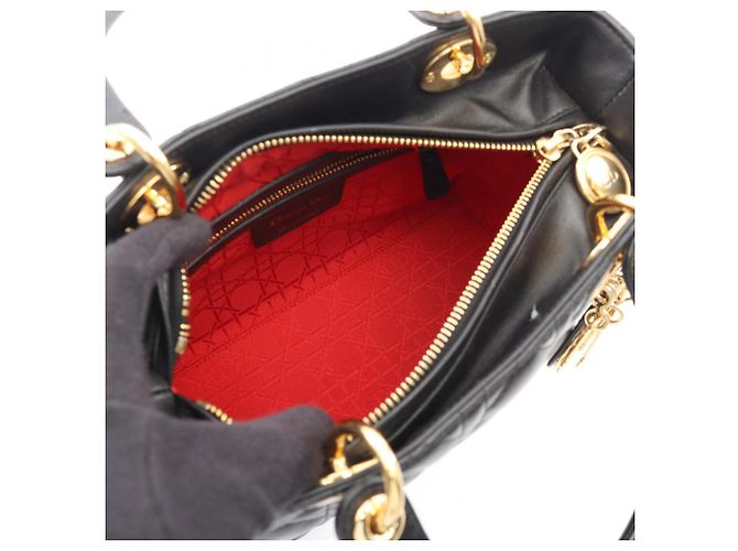 Borsa 2-Way Christian Dior Lady Dior Cannage Nero - vista 3