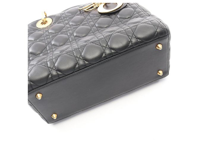 Borsa 2-Way Christian Dior Lady Dior Cannage Nero - vista 7