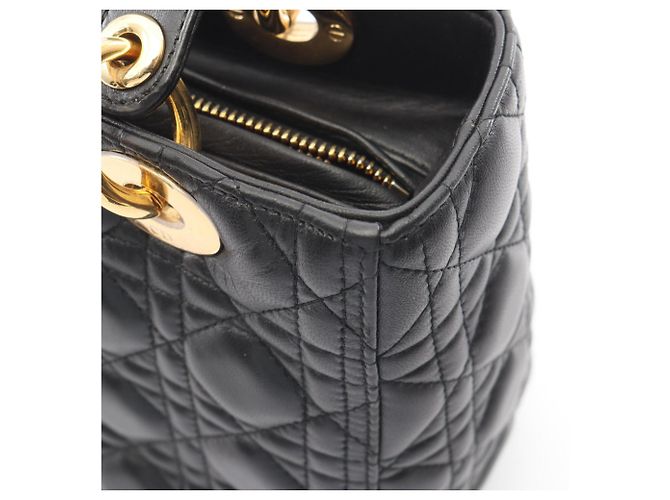 Borsa 2-Way Christian Dior Lady Dior Cannage Nero - vista 8