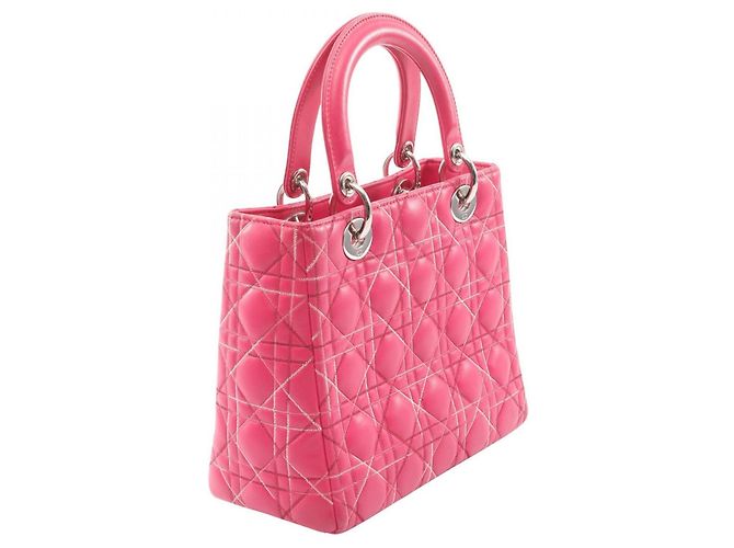 Christian Dior Dior Lady Dior Cannage Borsa 2-Way Rosa - vista 2