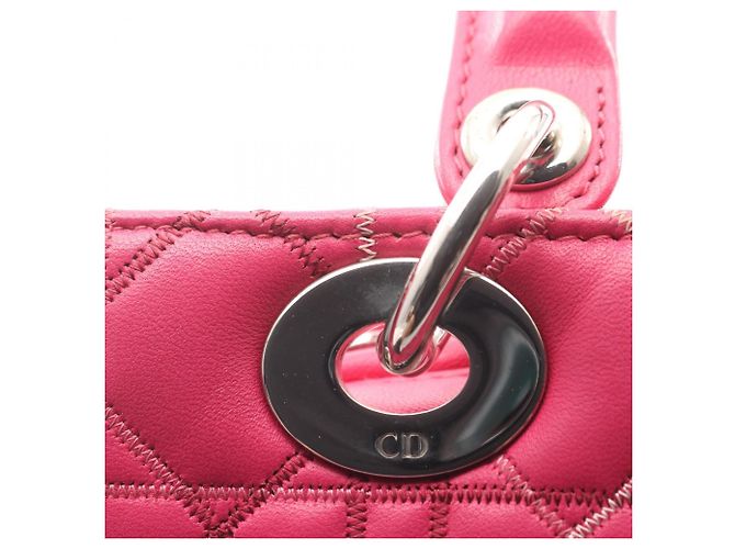 Christian Dior Dior Lady Dior Cannage Borsa 2-Way Rosa - vista 7