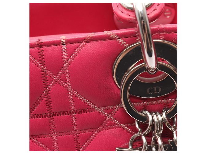 Christian Dior Dior Lady Dior Cannage Borsa 2-Way Rosa - vista 8