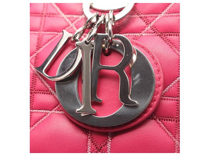 Christian Dior Dior Lady Dior Cannage Borsa 2-Way Rosa - vista 9
