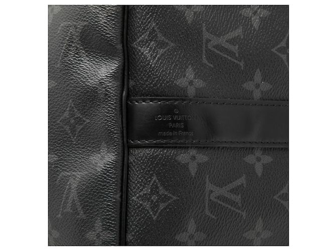 Louis Vuitton Monogram Eclipse Keepall Bandoulière 45 Marrone Nero Monogramma - vista 5