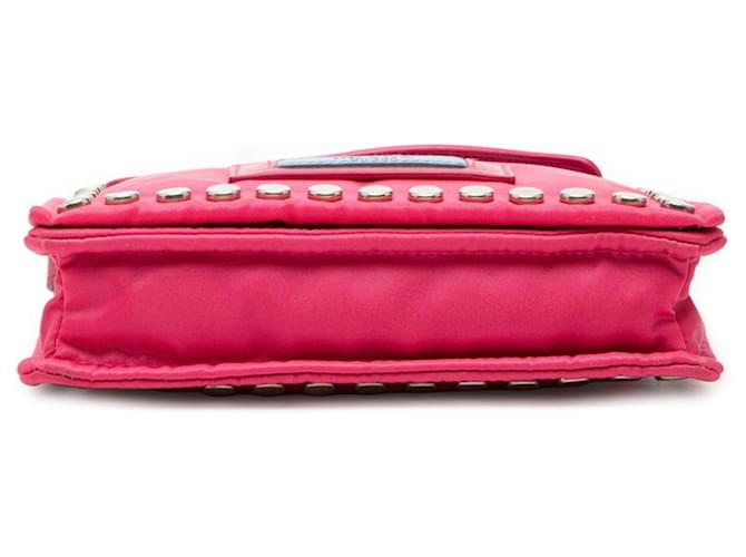 Borsa a tracolla con borchie Prada Rosa - vista 3