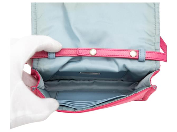 Borsa a tracolla con borchie Prada Rosa - vista 4