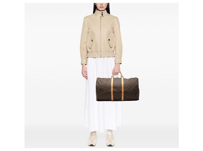 Louis Vuitton Marrone Monogram Keepall 60 - vista 7