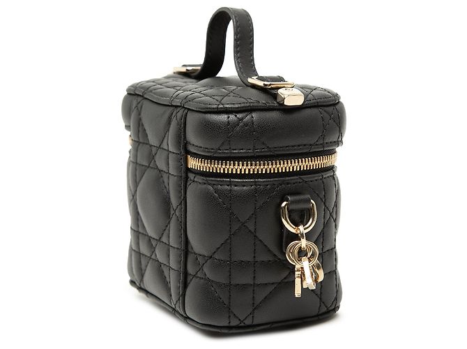 Dior Black Micro Lammfell Cannage Lady Dior Vanity Case Schwarz - Ansicht 2