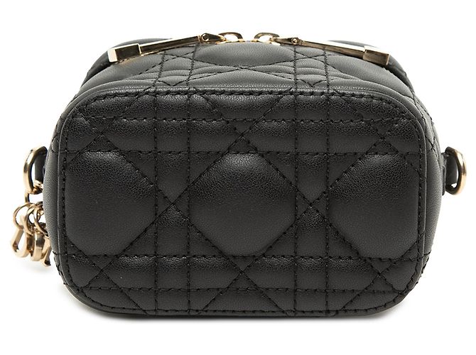 Dior Black Micro Lammfell Cannage Lady Dior Vanity Case Schwarz - Ansicht 3
