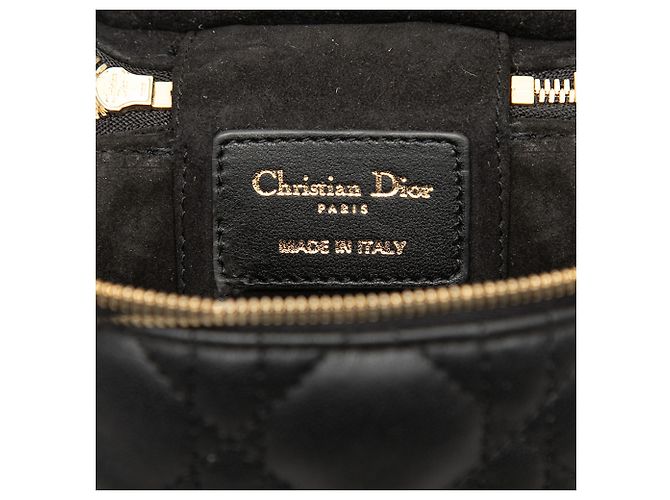 Dior Black Micro Lammfell Cannage Lady Dior Vanity Case Schwarz - Ansicht 5