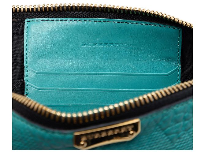 Bolso bandolera Peyton en cuero con relieve de cuadros azul Burberry Turquesa - vista 5
