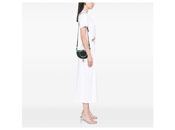 Borsa a tracolla Chloé Blue Mini in pelle di vitello Nile - vista 7