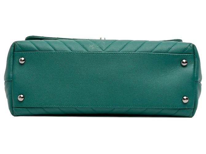 Coco Handle Borsa Chanel Green Medium Chevron Caviar Coco Top Handle Verde - vista 3