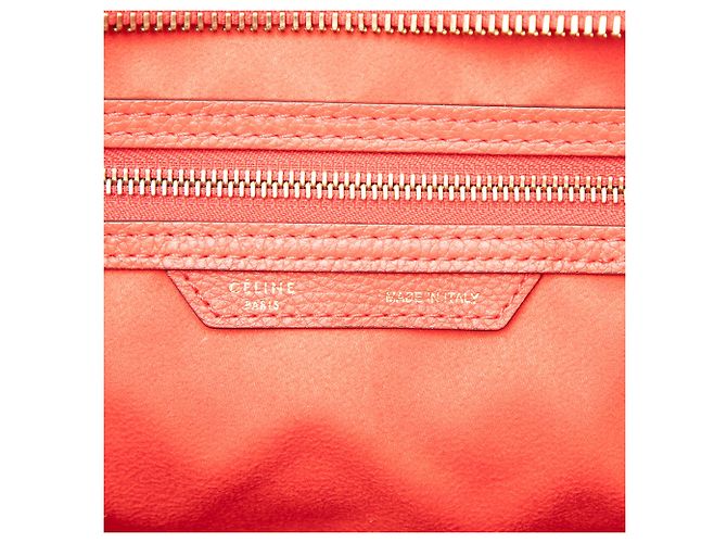 Céline Borsa Tote Luggage in pelle di vitello granulata rossa Celine Rosso - vista 5