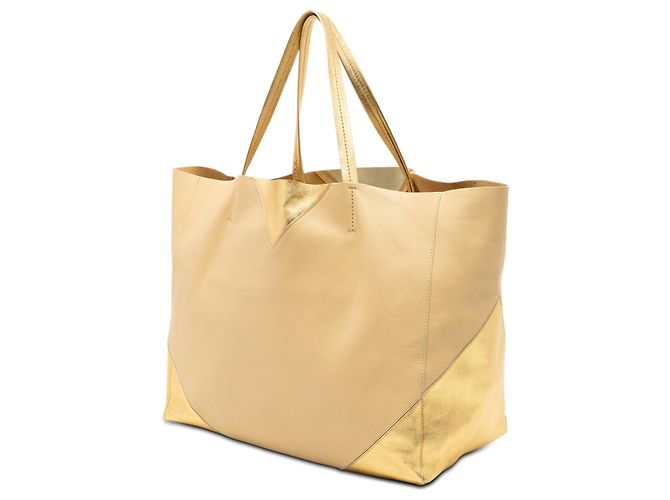 Céline Celine Beige Bicolor Lammleder Horizontal Cabas Tote - Ansicht 2