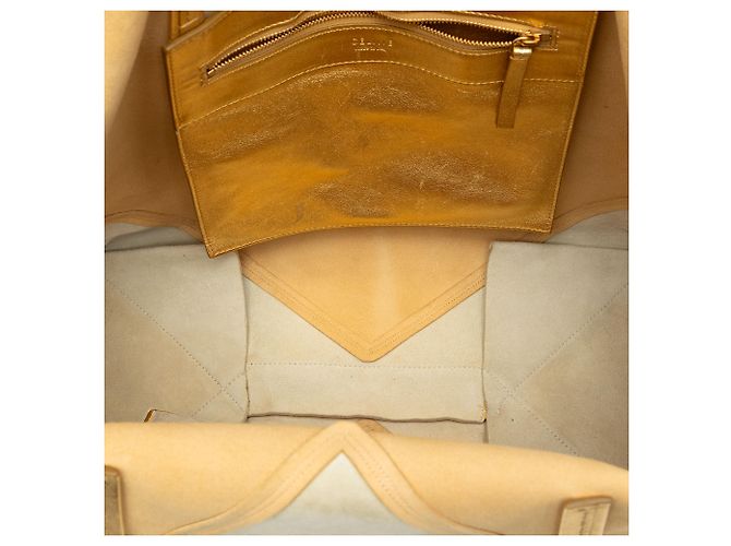Céline Celine Beige Bicolor Lammleder Horizontal Cabas Tote - Ansicht 4