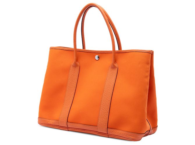 Hermès Garden Party 36 in Toile Orange e Negonda Arancione - vista 2