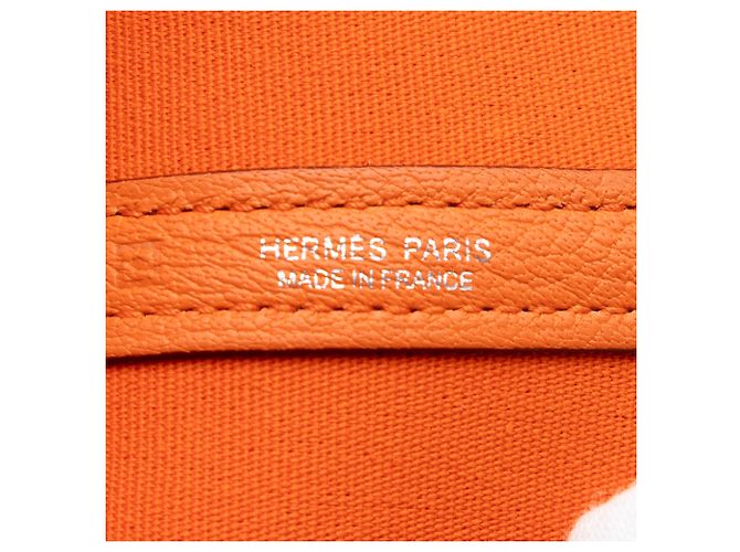 Hermès Garden Party 36 in Toile Orange e Negonda Arancione - vista 5