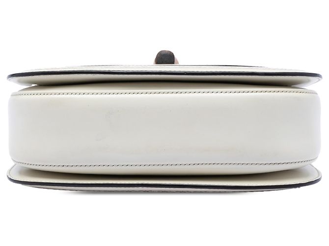 Bamboo Borsa Gucci con manico in bambù in pelle di vitello bianca con stampa cornice Bianco - vista 3