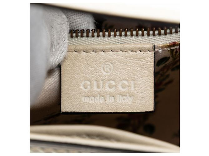 Bamboo Borsa Gucci con manico in bambù in pelle di vitello bianca con stampa cornice Bianco - vista 5