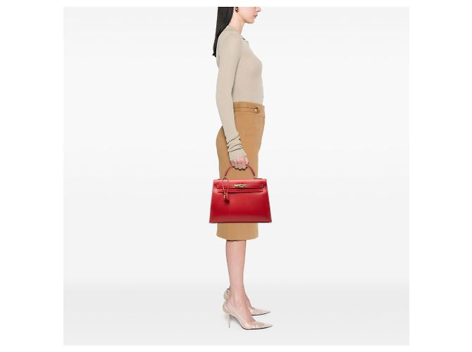 Hermès Red Box Calf Kelly Sellier 32 Rosso - vista 7