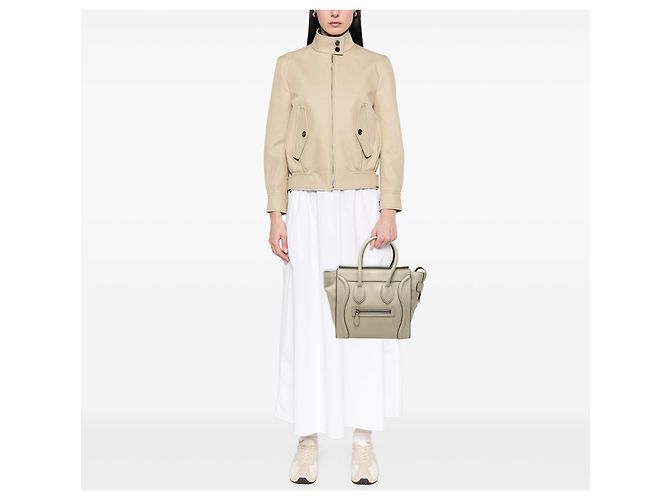 Céline Borsa Celine Brown Micro Leather Luggage Tote Marrone Beige - vista 7