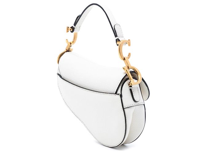 Dior Saddle Bag aus weißem Mikrogangleder - Ansicht 2