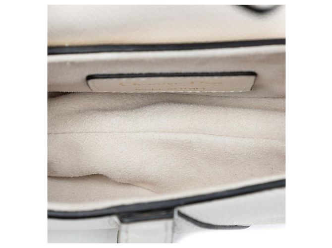Dior Saddle Bag aus weißem Mikrogangleder - Ansicht 4