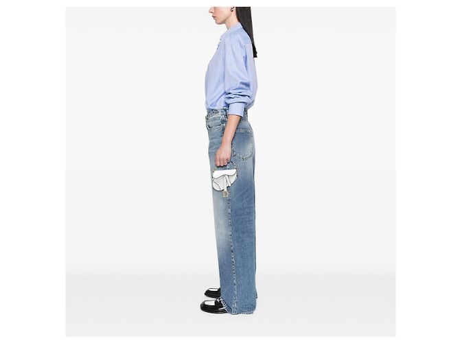 Dior Saddle Bag aus weißem Mikrogangleder - Ansicht 7