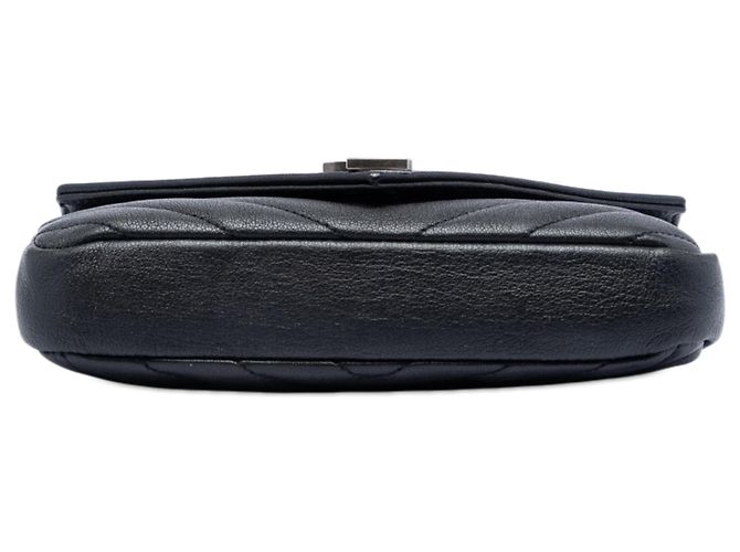 Borsa Mini Chevron in pelle di pecora nera con monogramma College di Saint Laurent Nero - vista 3