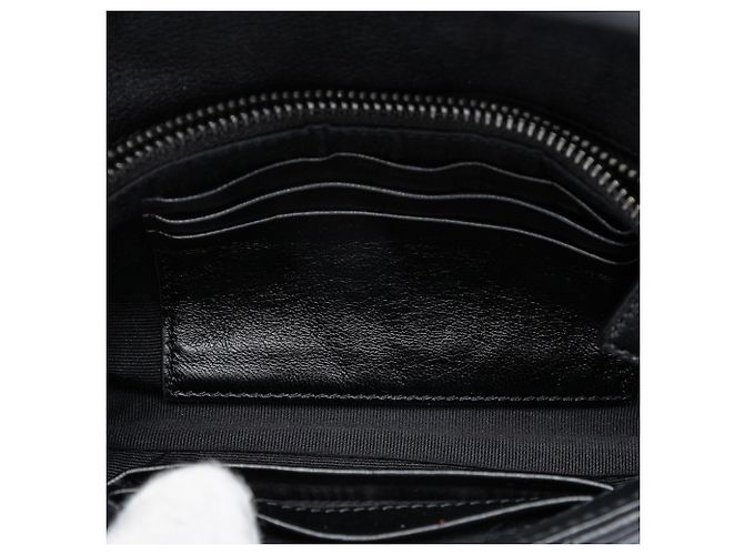 Borsa Mini Chevron in pelle di pecora nera con monogramma College di Saint Laurent Nero - vista 4