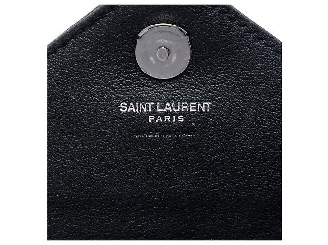 Borsa Mini Chevron in pelle di pecora nera con monogramma College di Saint Laurent Nero - vista 5