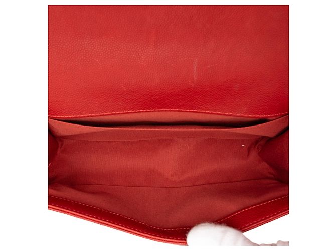 Chanel Red Old Medium Quilted Caviar Boy Flap Rosso - vista 4