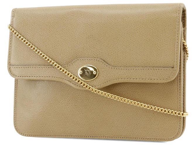 Borsa a tracolla Dior in pelle beige - vista 2