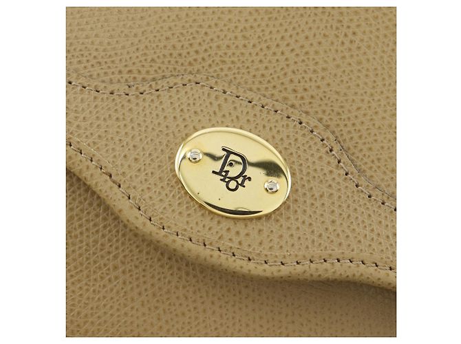 Borsa a tracolla Dior in pelle beige - vista 8
