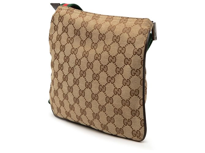 Gucci Beige GG Canvas Web Crossbody - vista 2