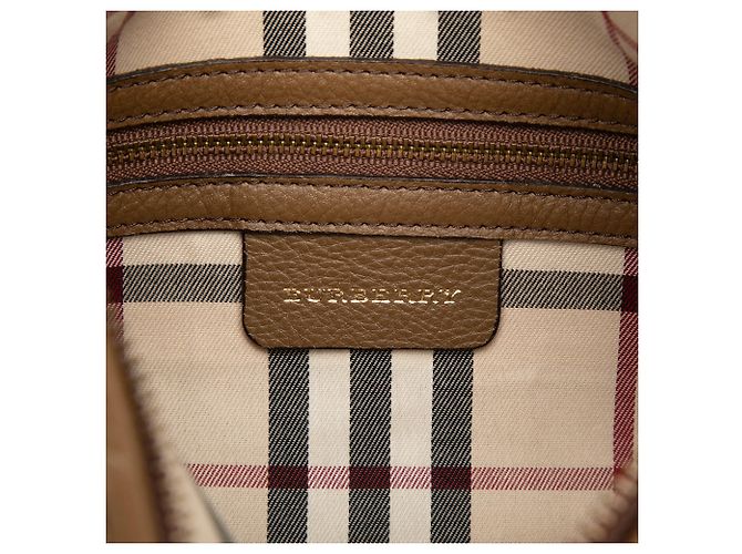 Borsa a tracolla in pelle marrone Burberry - vista 5