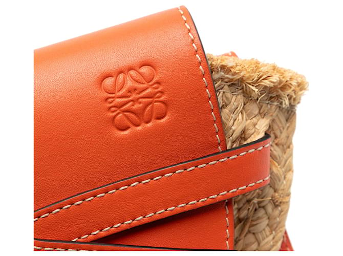 LOEWE Beige Mini Raffia Gate Crossbody - vista 5