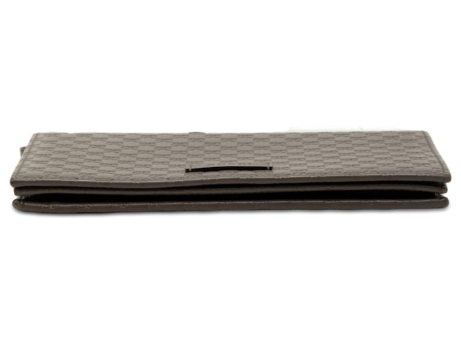 Portafoglio con tracolla Gucci Gray Microguccissima Marrone - vista 3