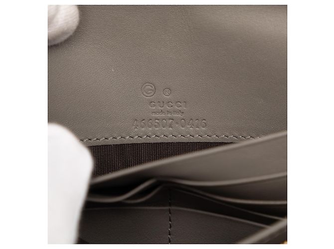 Portafoglio con tracolla Gucci Gray Microguccissima Marrone - vista 5