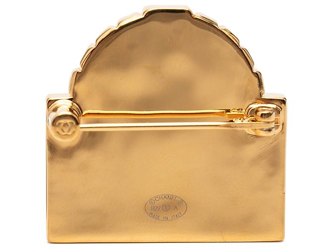Spilla a cupola Rue Cambon placcata oro Gold CC Chanel D'oro - vista 2