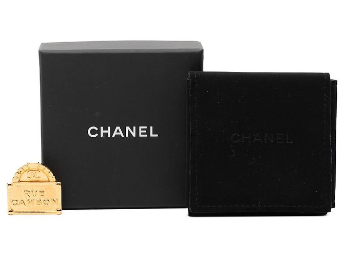 Spilla a cupola Rue Cambon placcata oro Gold CC Chanel D'oro - vista 4