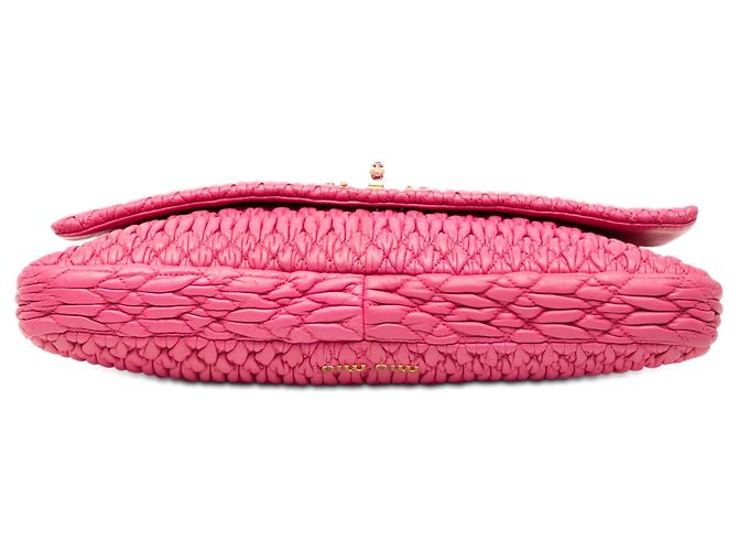 Borsa Miu Miu Pink Matelasse Nappa Crystal Chain Rosa - vista 3
