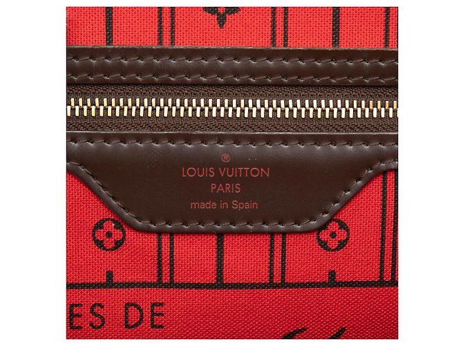 Louis Vuitton Marrone Damier Ebene Neverfull MM - vista 5